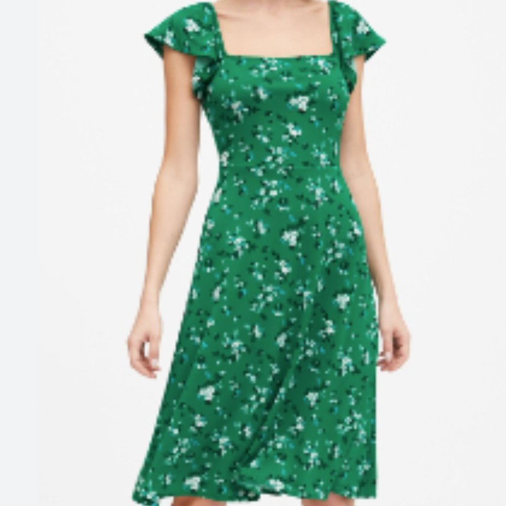 Banana Republic Green floral dress